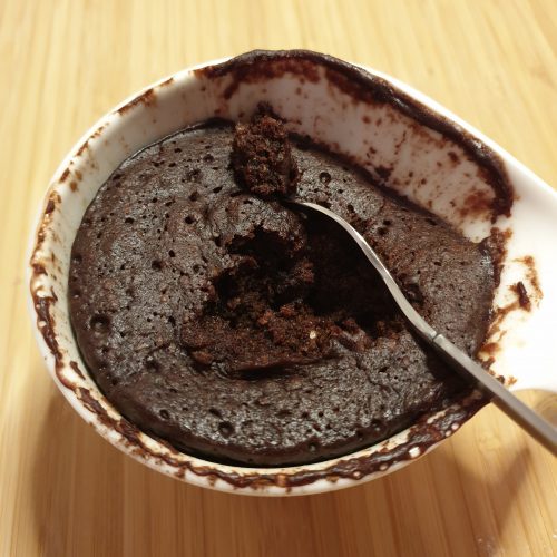 Choco cake in een kopje - resultaat