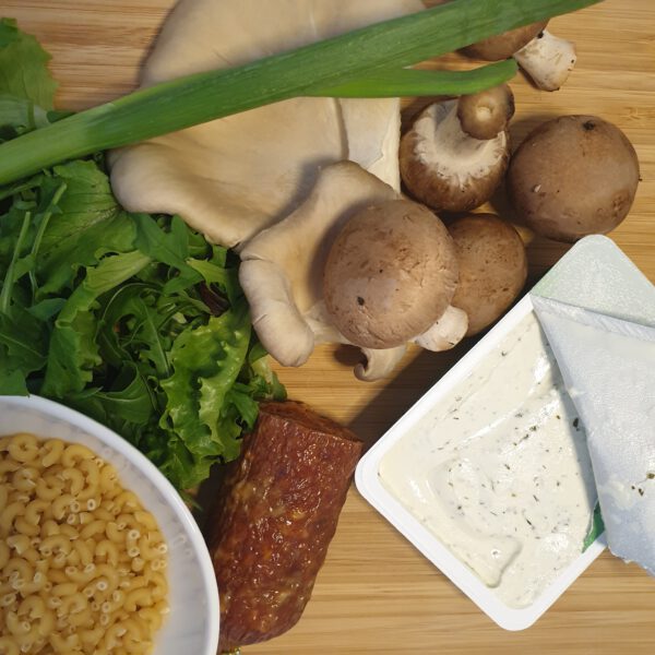 Macaroni met romige paddenstoelensaus