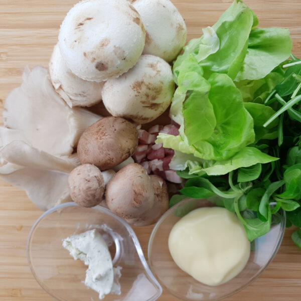 Champignonsalade met spekjes