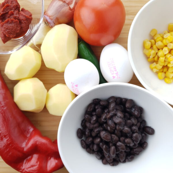 Frittata met zwarte bonen