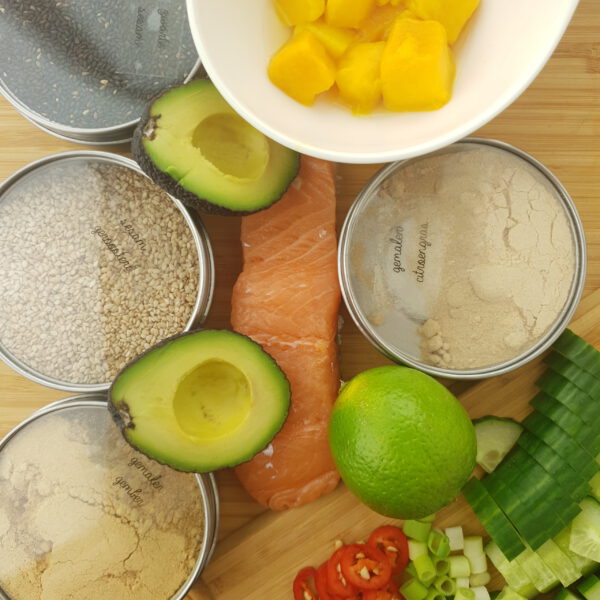 Maaltĳdsalade met zalm