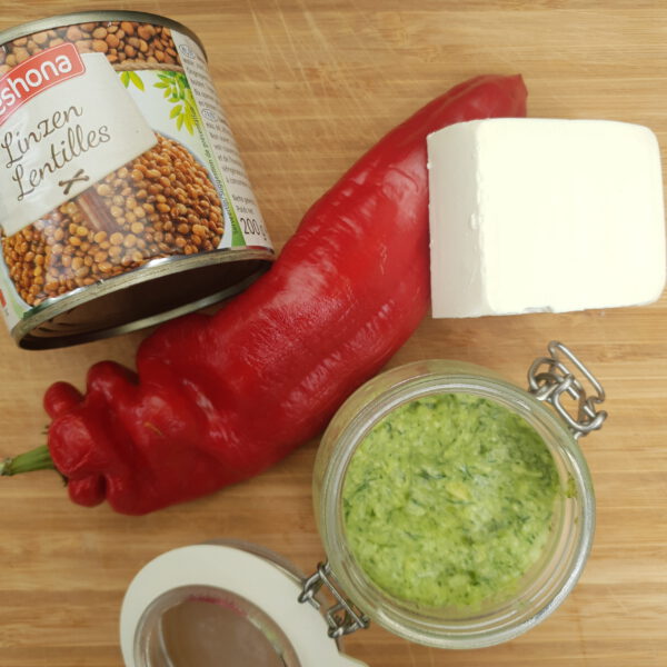 Linzensalade met dillepesto